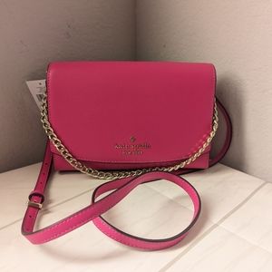 Kate Spade Staci Carson Convertible Chain Crossbody Deep Hibiscus